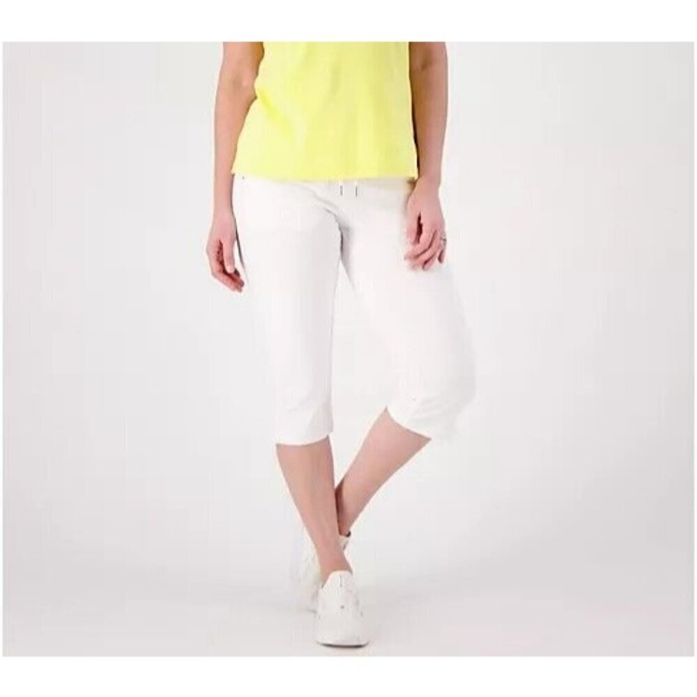 Sport Savvy French Terry Drawstring Pants with Pockets White,XL